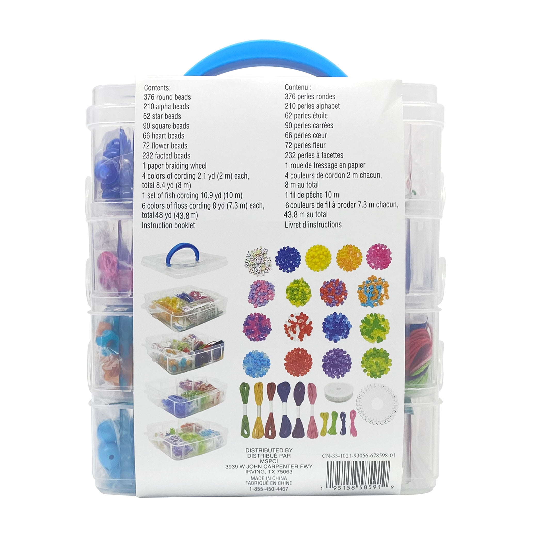 Rainbow Bead Kit Box by Creatology - Plastic Beads for Making Jewelry - Charms - Key Chains - Friendship Bracelets - and Arts & Crafts - 1 Pack
