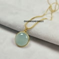 thumbnail image 6 of Aqua Chalcedony Pendant Necklace, Gemstone Pendant With Chain, Handmade Jewelry, Gift for Her, Women Jewelry, Round Stone Pendant, 6 of 6