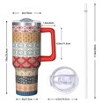 thumbnail image 3 of 1pc Bohemian Flowers 40oz Tumbler with Straw & Handle - Insulated Stainless Steel Cup | Holiday Gift for Man Women (Christmas, Valentine's, Birthday), 3 of 5
