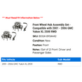 thumbnail image 2 of Front Wheel Hub Assembly Set - Compatible with 2001 - 2006 GMC Yukon XL 2500 RWD 2002 2003 2004 2005, 2 of 2