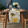 thumbnail image 2 of Yellow Gnomes Table Runner - 120 Inch Long, Kitchen Dining Table Runner Dresser Scarves, Vintage Daisy Honey Plaid Flower Farmhouse Decor for Coffee Tables Wedding Party Banquet, 2 of 8