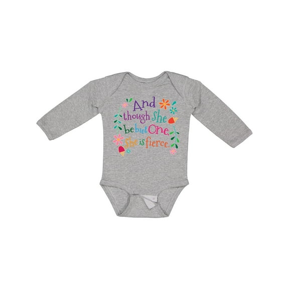 Inktastic 1st Birthday 1 Year Old Girl She is Fierce Girls Long Sleeve Baby Bodysuit
