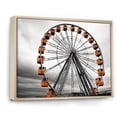 thumbnail image 2 of Designart "Joyful Spin Coral Ferris Wheel Delight I" Architecture Floater Framed Wall Art Print, 2 of 7