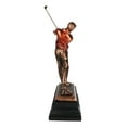 thumbnail image 2 of Pro Golfer Swinging Golf Club Bronze Electroplated Statue With Trophy Base 12" H, 2 of 5