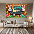 thumbnail image 6 of Colorful Easter Themed Bunny and Egg Decorated Backdrop Banner for Easter Egg Hunt Party Decorations Easter Celebrations Photography Props Spring Events, 6 of 8