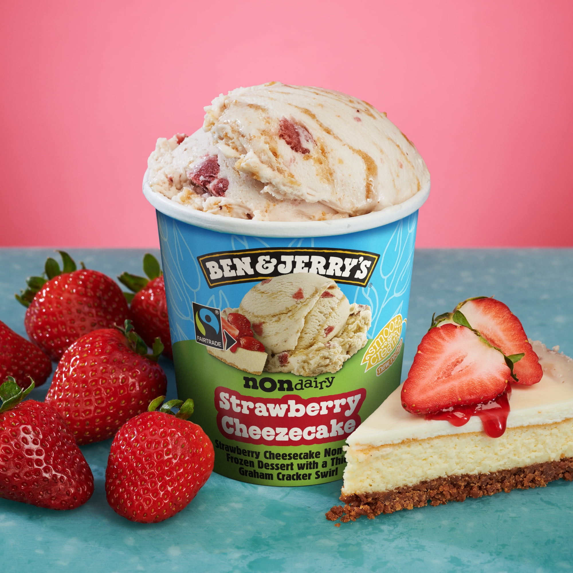 Dessert Glacé Non Laitier Ben & Jerry's Gâteau au Fauxmage à la Fraise 473 mL