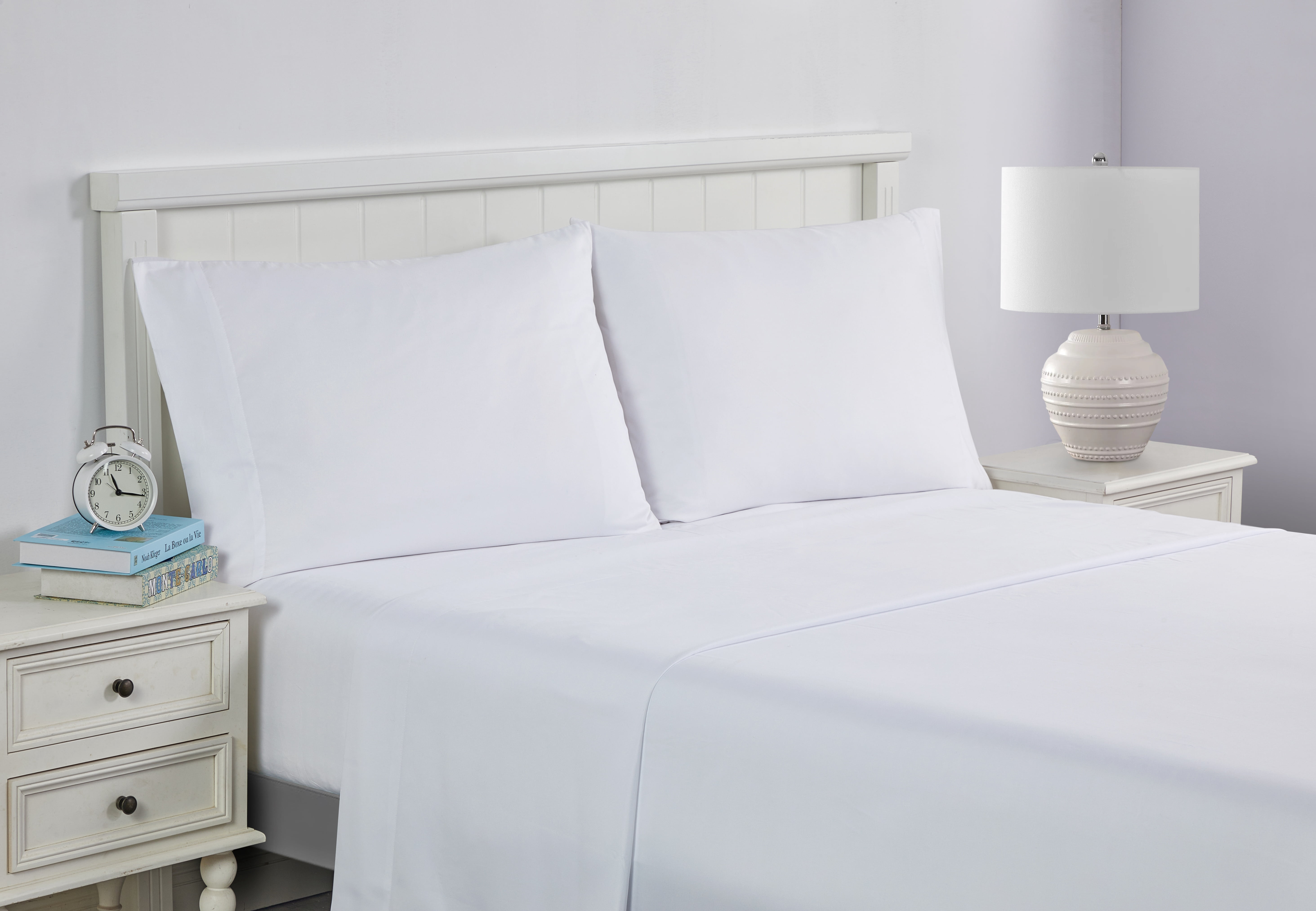 Your Zone Kids Soft Microfiber Sheet Set, White, Full, 4 Pieces, Easy Care