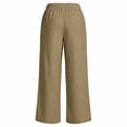 thumbnail image 4 of JIAYUE Women Sweatpants Solid Color Elastic Drawstring Waist Side Pockets Wide Leg Long Pants for Daily Casual Wear, 4 of 5