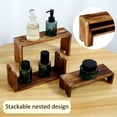 thumbnail image 6 of 3Pcs Wood Display Risers Rectangular Pine Display Stands Stackable Wood Cake Display Riser Stands Decorative Display Rack Shelf Organizer for Flowers Desserts Cupcake Dolls, 6 of 10