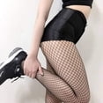 thumbnail image 3 of Women 2 Pairs Fishnet Stockings Black Mesh Pantyhose High Waist Rhinestone Tights, 3 of 6
