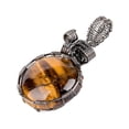 thumbnail image 2 of Abbracc Pendentif Rond en Cristal Naturel avec Fil de Laiton Enroulé Agate Pierre Précieuse Ambre, 2 of 9