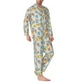 thumbnail image 2 of Honeii Skateboard Pattern Mens Pajamas Set,2pcs Men's Lounge Long Sleeve Sleep Shirt and Pajama Bottoms Sleepwear Set,Mens Pjs Sets-Small, 2 of 7