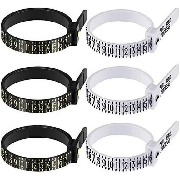 Ring Sizer Measuring Set Reusable Finger Size Gauge Measure Tool Jewelry Sizing Tools 1-17 USA Rings Size 6Pcs