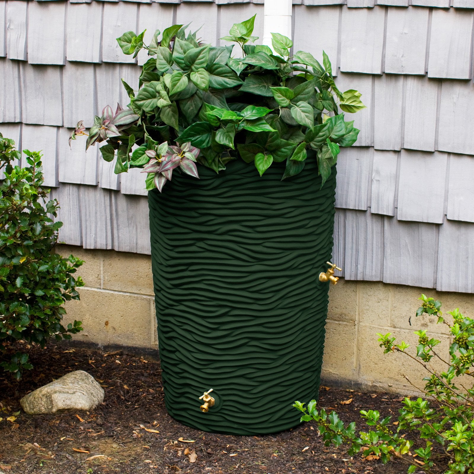 Good Ideas Impressions Palm 65 Gallon Rain Saver - Khaki