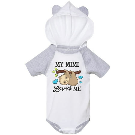

Inktastic My Mimi Loves Me with Sloth and Hearts Gift Baby Boy or Baby Girl Bodysuit