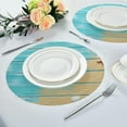 thumbnail image 6 of SKYSONIC Beautiful Blue Beach Shell Round Placemats for Dining Table Non-Slip Heat-Resistant Polyester Table Mats Set of 1 Washable Table Mats for Kitchen Dining Table Decoration (890), 6 of 7