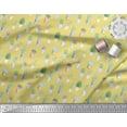thumbnail image 3 of Soimoi Yellow Poly Georgette Fabric Cactus Leaves Fabric Prints By Yard 52 Inch Wide, 3 of 3