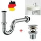thumbnail image 5 of Sifón en forma de P de latón macizo de alta calidad, tamaño universal para todos los lavabos estándar, sifón tipo tubo para áreas de baño y cocina (1 pulgada), 5 of 5