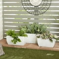 thumbnail image 2 of CosmoLiving by Cosmopolitan 20", 18", 16"W Indoor Outdoor White Metal Planter (3 Count), 2 of 11