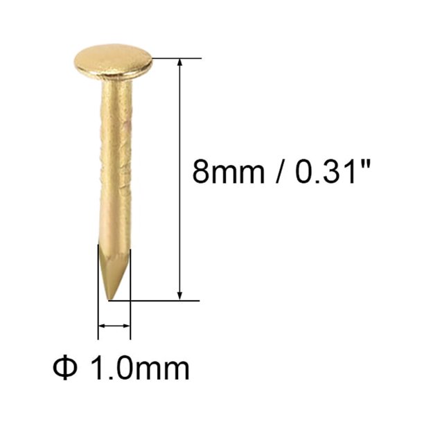 Uxcell 500-Pack Tiny Carbon Steel Nails – 1.4 X 16mm, Nickel-Plated – Great For DIY Wooden Boxes, Hinges & Decorative Projects
