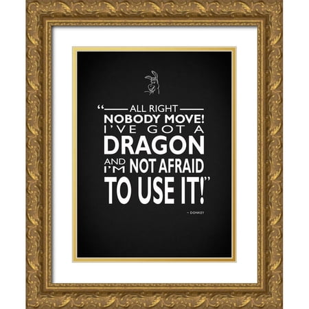 Rogan Mark 19×24 Gold Ornate Wood Framed with Double Matting Museum Art Print Titled – Shrek Ive Got A Dragon