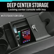 TSI Locking Center Console for Minivans, SUVs, Middle Van Console, Black, Height 11.5