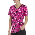thumbnail image 4 of Scrubstar Women's "Charming Hearts" V-Neck Print Scrub Top, 4 of 4