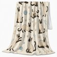 thumbnail image 2 of autumn celebration Siamese Cat Pattern Autumn Cream, Playful Pet Portrait Pattern, Warm Flannel Blanket for Living Room and Bedroom, Cat Lovers autumn celebration Gift, Pet Lover Home Decor, 2 of 9