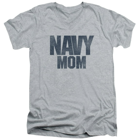Navy - Navy Mom - Slim Fit V Neck Shirt - XX-Large