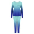 thumbnail image 5 of Black and Friday Deals,Cotton Lounge Outfits Two Piece Sweatsuits Womens Long Sleeve Crewneck Pullover Tops Drawstring Sweat Pants Tracksuit (S, Blue 01), 5 of 6