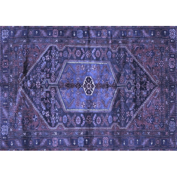 Ahgly Company Machine Washable Indoor Rectangle Persian Blue Traditional Area Rugs, 2' x 3'