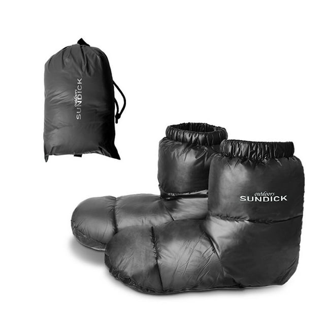 Zapatillas sundick Zapatillas para acampar al aire libre Calcetines cálidos para saco de dormir Botas cálidas para interiores Hombres Mujeres Botines de plumón de pato de invierno Botas deslizantes sundick Zapatillas