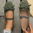 thumbnail image 5 of SuTry Women's Round Toe Flats Bow Detail Polka Dot Elastic Strap Lightweight Comfortable Casual Walking Shoes(40), 5 of 9