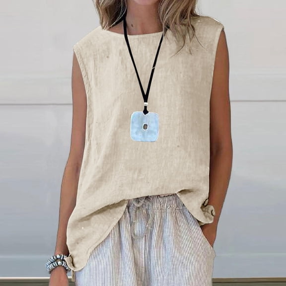 Craaazy Ladies Oversized Sleeveless Tunic Tops, Lightweight Casual Blouse, Breathable High Low Hem Tank for Everyday Outfits Gifts