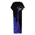 thumbnail image 4 of SMihono Robe Maxi Boho d'Été pour Femmes Grande Taille Robe Maxi pour Femmes Vacances à la Plage Décontractée Robe Longue Ample Manches Courtes Robes d'Été avec Fente Robe de Plage, 4 of 5