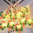thumbnail image 5 of Cadena de luces navideñas pintadas con Papá Noel, muñeco de nieve, pingüino, muleta, luz decorativa, luz led pequeña de colores, 5 of 5
