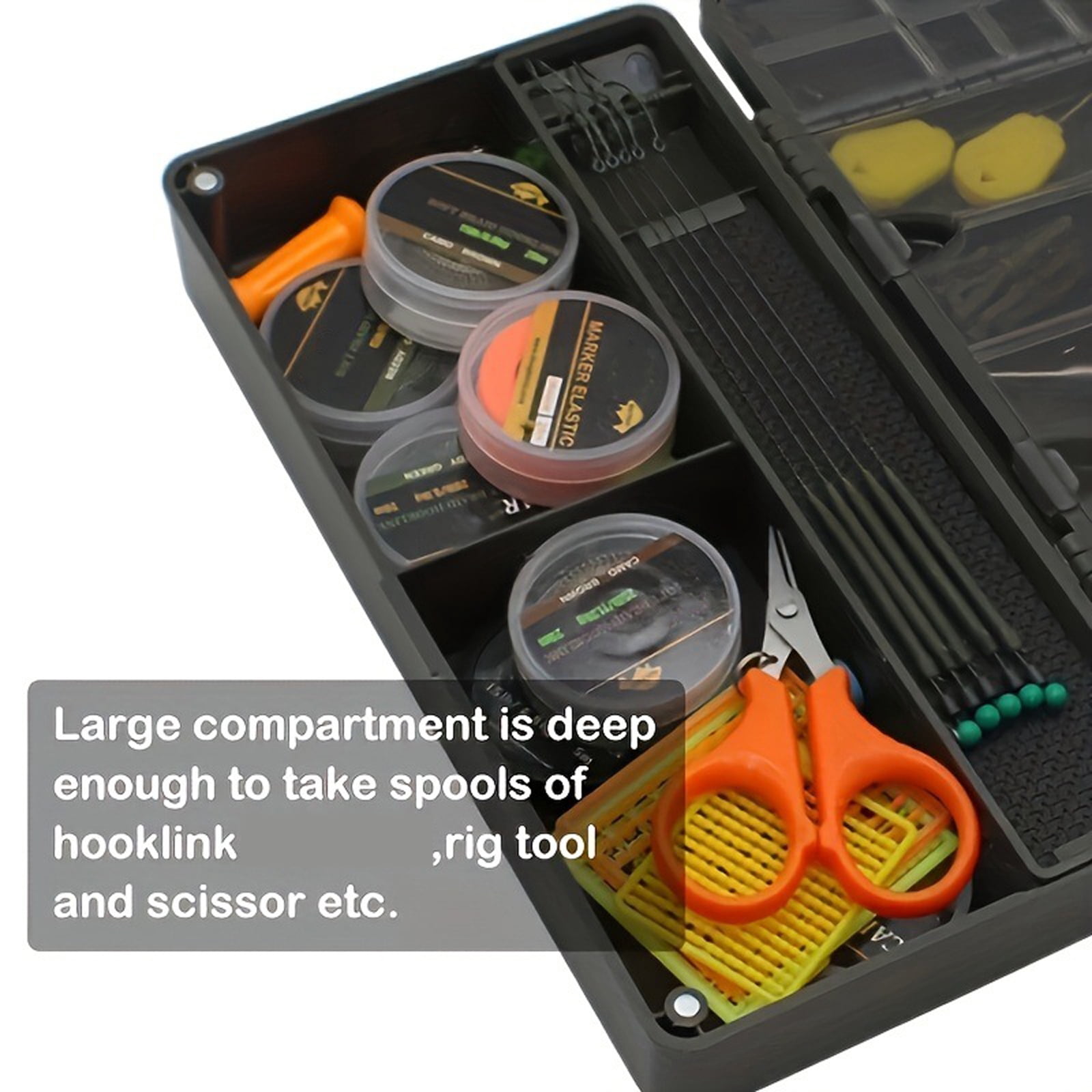 Compartment Fishing Tackle Box Fishing Rigging Storage Case Container Stiff Hair Rigging Board Fishing Line Rigging Holder Enduring
