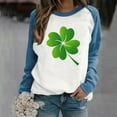 thumbnail image 4 of DPTALR Ladies Saint Patrick's Day Printed Round Neck Long Sleeved T-shirt Loose Top, 4 of 4