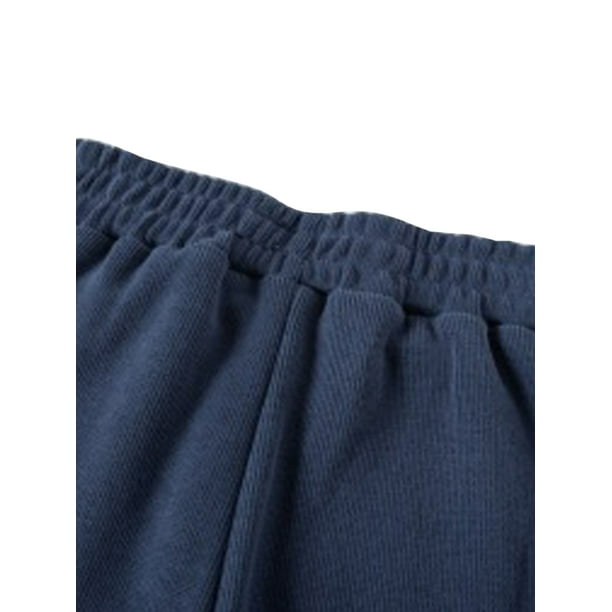 MAWCLOS Kids Jogger Pant Elastic Waist Pants Car Print Trousers Ribbed  Holiday Straight Leg Bottoms Blue 120cm 