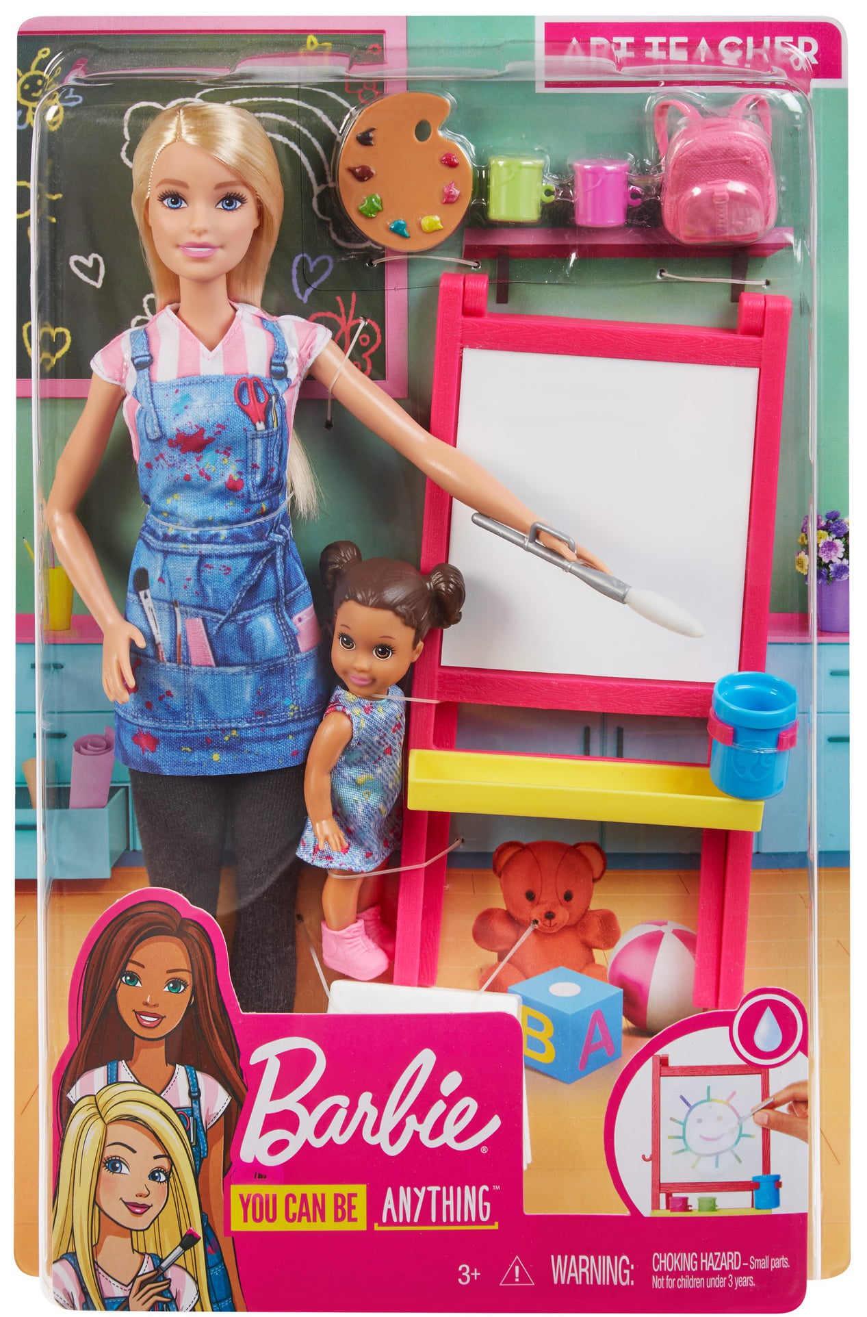 Barbie Careers Art Teacher Playset with Blonde Fashion Doll, 1