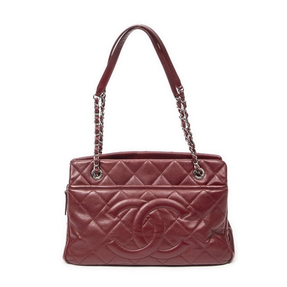 Pre-Owned Chanel Burgundy Small Timeless Soft Shopping Tote Shoulder bag
