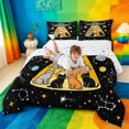 thumbnail image 3 of meiyoeat Cartoon Cat Galaxy Full Size Comforter Sets For Boys,Space Theme Kitten Print Bedding Comforter Set,Reversible,3pcs,1 Comforter and 2 Pillowcases, 3 of 7