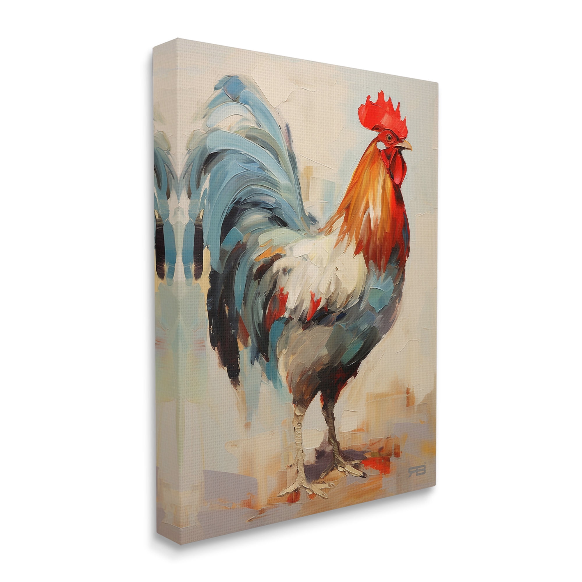 Stupell Industries Abstract Farmhouse Hen Animals & Insects Painting Gallery Wrapped Canvas Art Print Wall Art, 30 x 40