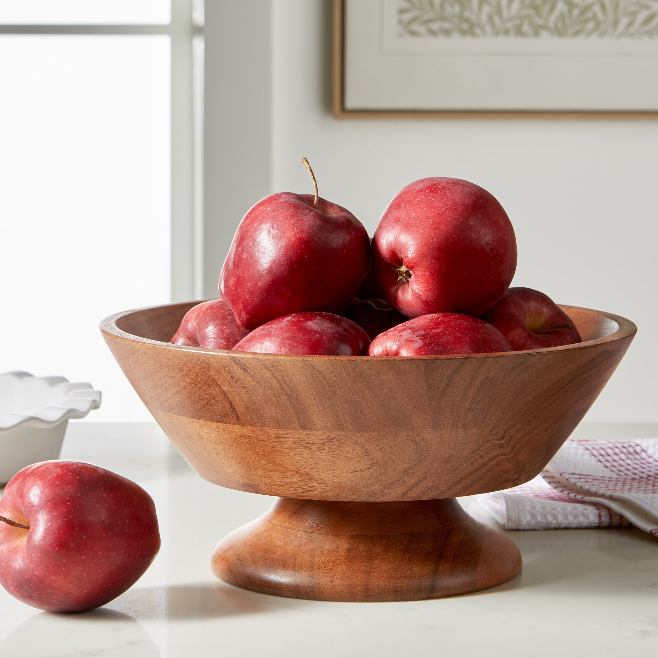 Better Homes & Gardens Natural Acacia Wood Footed Bowl