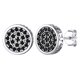 thumbnail image 1 of Pendientes de botón de plata esterlina Silvora Con Runas vikingas Y Circonita Cúbica Negra Pendientes Redondos Hipoalergénicos, 1 of 8