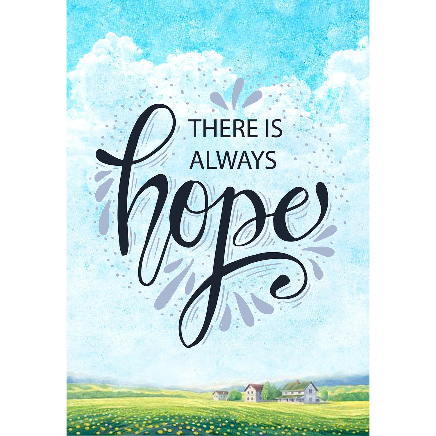 America Forever There is Always Hope House Flag 28 x 40 inches Inspirational Quote Religious Faith Double Sided Spiritual Hope Love Positive Yard Outdoor Decorative Motivational House Flag