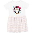 thumbnail image 3 of Inktastic Penguin Girl Snowflakes Girls Toddler Dress, 3 of 5