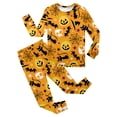 thumbnail image 4 of FINALGANG Kids Boys Girls Crew Neck Long Sleeve Halloween Cartoon Print Fitted Top Elastic Waist Stretch Jogger Pants Halloween Soft Homewear Two Piece Set 2-3 Years, 4 of 5