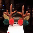 thumbnail image 3 of 1 par de horquillas para el pelo navideñas con forma de asta de ciervo, pinza para el pelo, bola de pelo, diademas navideñas para festivales de adultos, 3 of 5
