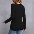 thumbnail image 5 of Women's V Neck Long Sleeve Tunic Tops Side Ruched Solid Loose Lightweight Basic T Shirts Dressy Casual Blouse Tops Fashion Outfits Black, 5 of 5
